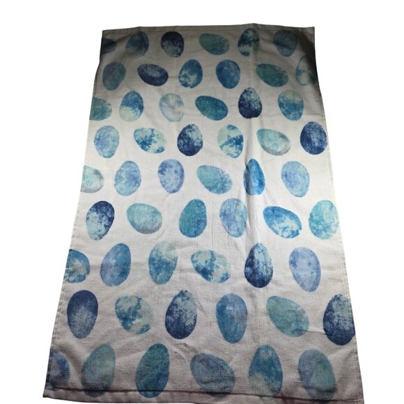 Isaac Mizrahi New York Blue Egg Print Cotton Kitchen hand Towels set of 2 - Picture 2 of 6